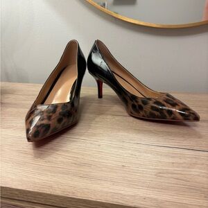 Leopard Print and Black Women's Pumps